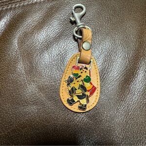 Vintage Keychain KOREA Endless Love Key Ring Leather Fob Clip‎ On
